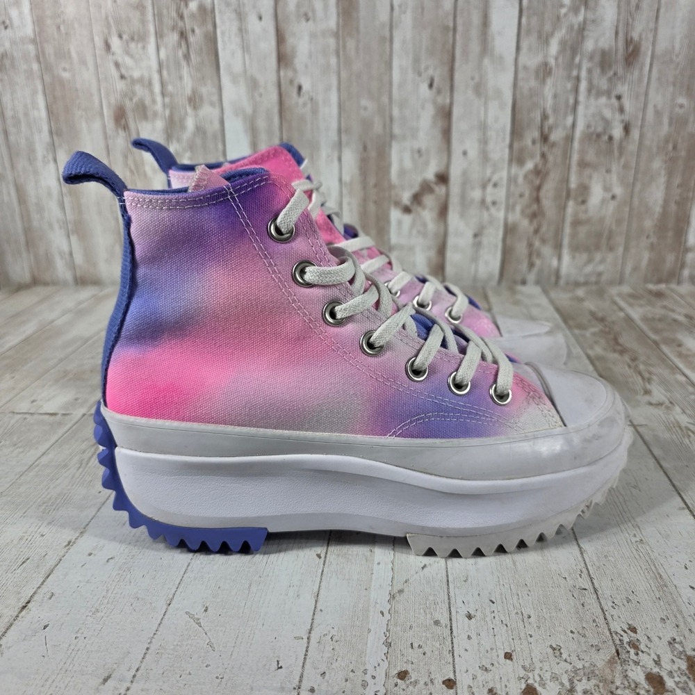 Converse Run Star Hike High Top Pink Purple Gradient Sneakers 572571C Womens 6.5